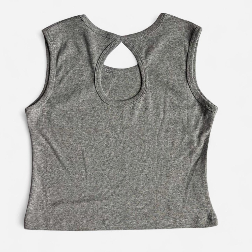 Vintage Biker Bedazzled‎ Grey Tank - Picture 2 of 7